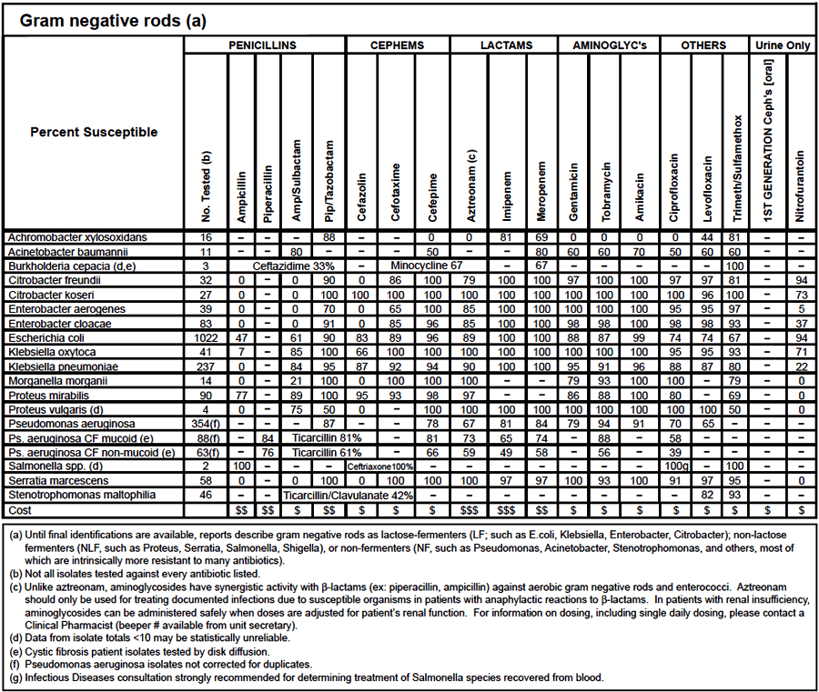 stanford antibiogram